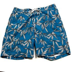 Surf & Swim Co Trunks | Blue Floral Tropical Board Shorts Mens Large